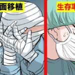 生存率50％！？超ハイリスクの顔面移植手術を受けた男の物語をマンガにしてみた。