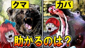 【カバvsクマ】逃げろ！！生き残れるのはどっち？