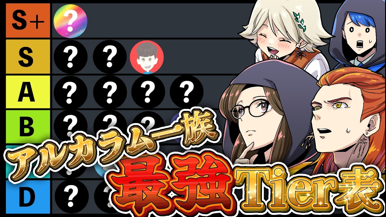 【Tier表】アルカラム一族最強は誰？戦闘力Tier表作ってみた！